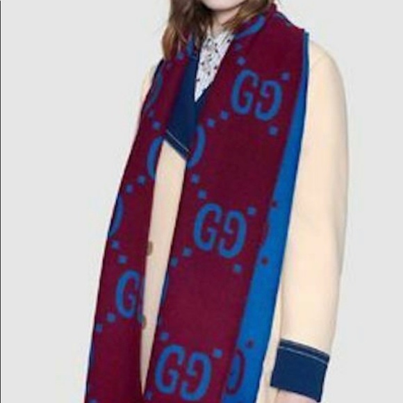 GG wool jacquard scarf - Picture 2 of 2